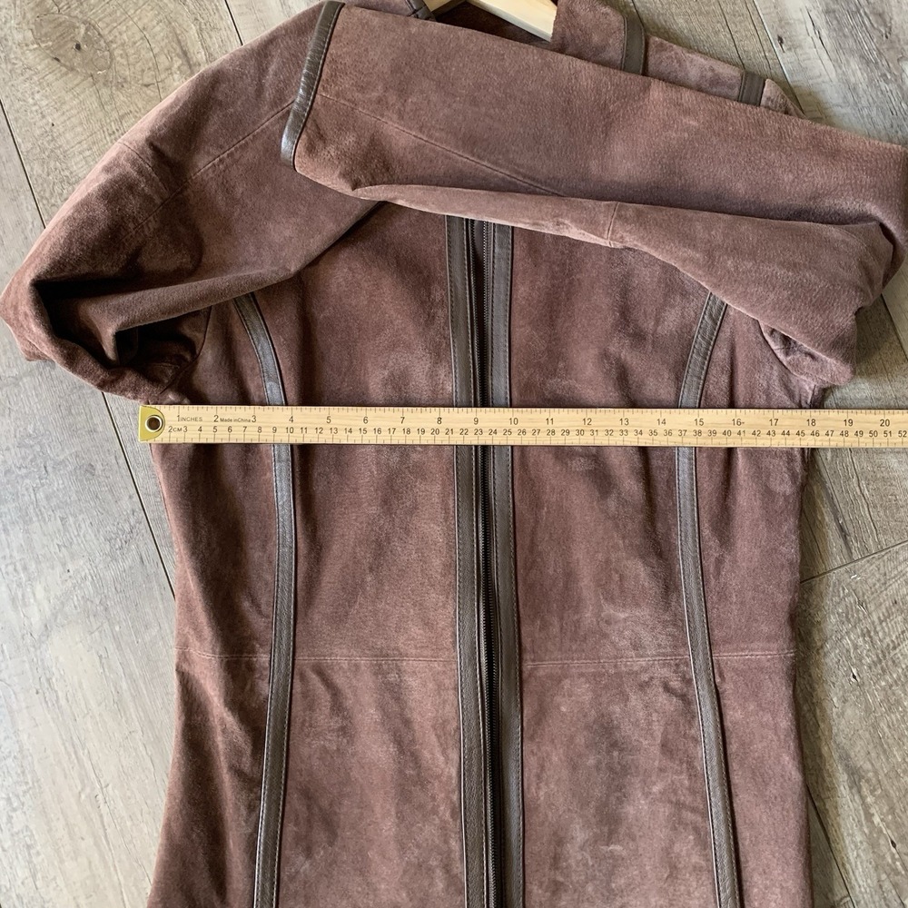 Mens Small Bagatelle Vintage Leather Zip Up Jacket  (ZIPPER BROKEN) russet brown - Picture 12 of 16